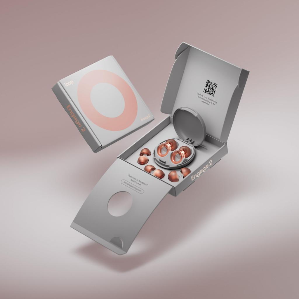 Loop Engage 2 Earplugs Ideal for and Noise Sensitivity Reduce Everyday Noise While Keeping Voices Clear Noise Reduction Earplugs with 16dB SNR –