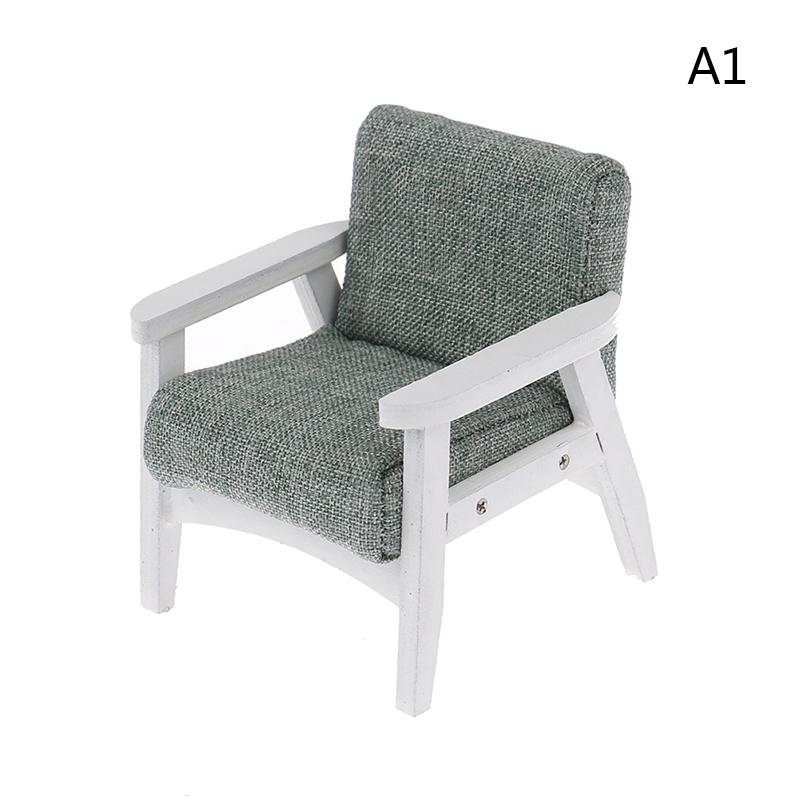 Dollhouse Miniature Furniture Fabric Sofa Couch Chair For 1/12 Doll House Accessories Living Room Decor Minimalist Simple