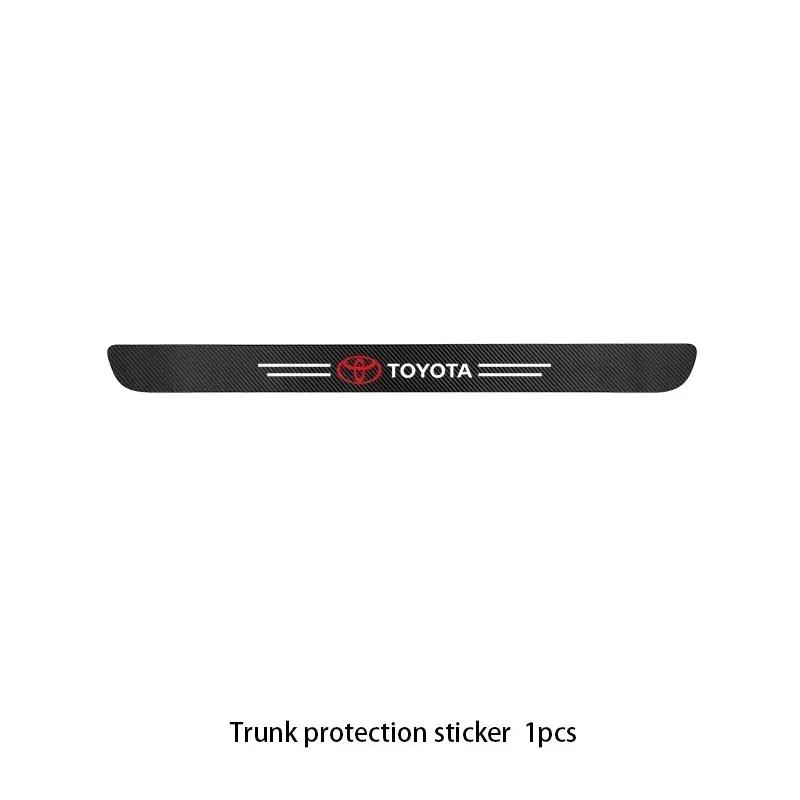 Carbon Fiber Door Sill Protector Stickers for Toyota Corolla RAV4 Camry Yaris Land Cruiser Prado Anti-Scratch Car Logo Decals