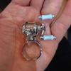 Collarbone Chain Luxury Fishing Reel Necklace Detachable Rotatable Fishing Reel Ring High-end Silver Men Neck Pendant Daily