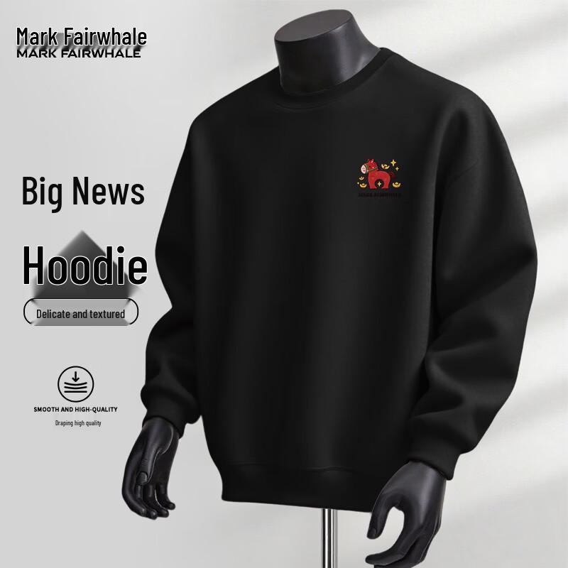 Mark Fairwhale Men s Letter Print Heavyweight Sweatshirt 5XL