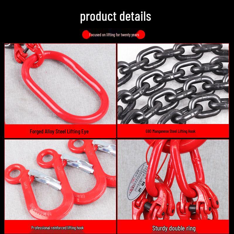 Crane Hook with Chain Sling & Ring for Rigging and Lifting