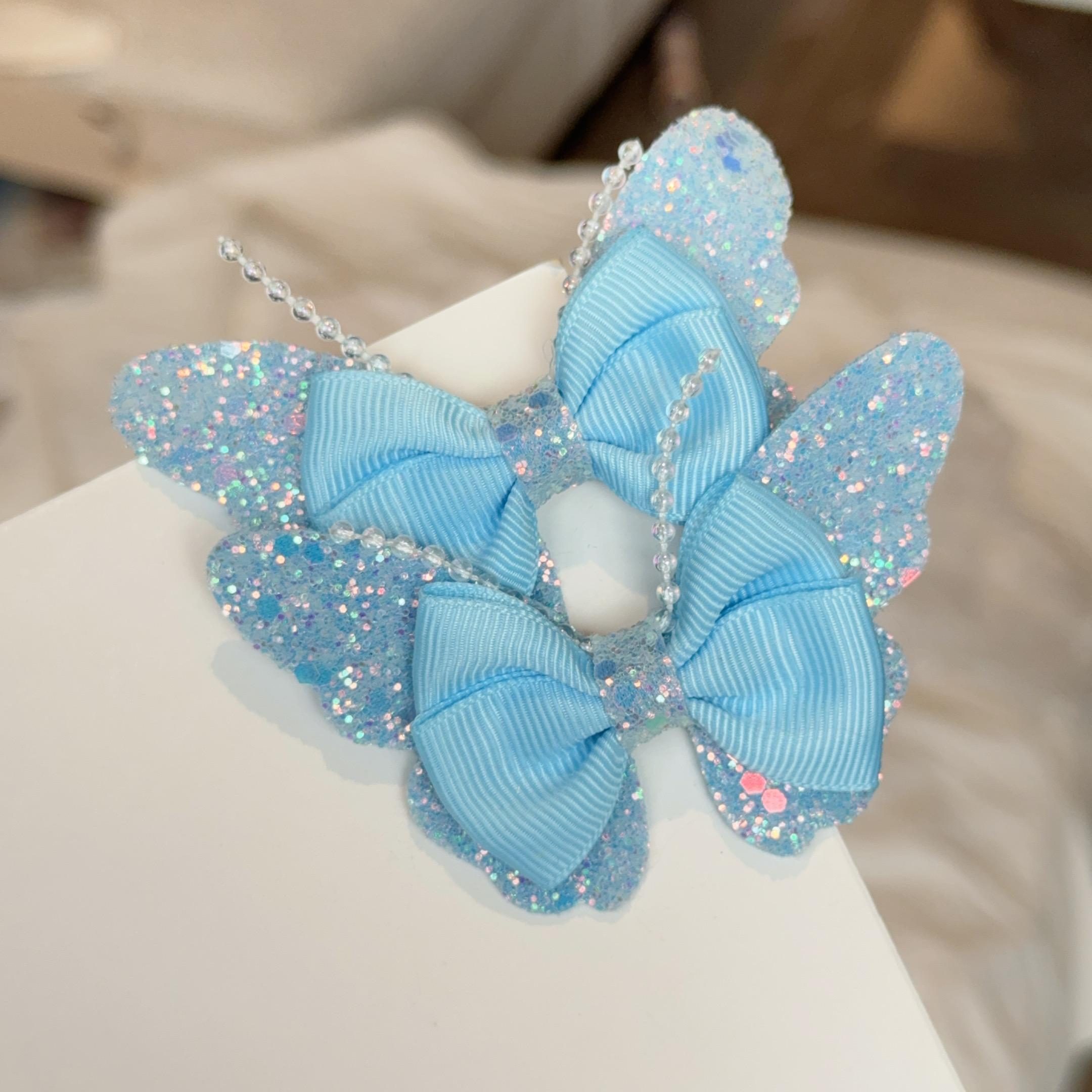 

2 шт. Модные радужные заколки для волос с бабочками, заколки для волос, блестящие заколки для волос для девочек, милые детские заколки, детский подарок