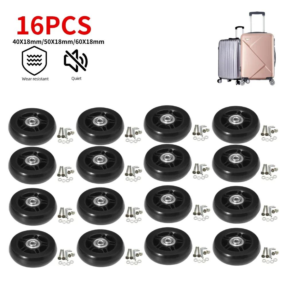 1 Pair Rubber Casters Mute Swivel Caster Wheels with Metal Bearings Axles Screw Trolley Case Wheels Wheels Bearings Repair Kits