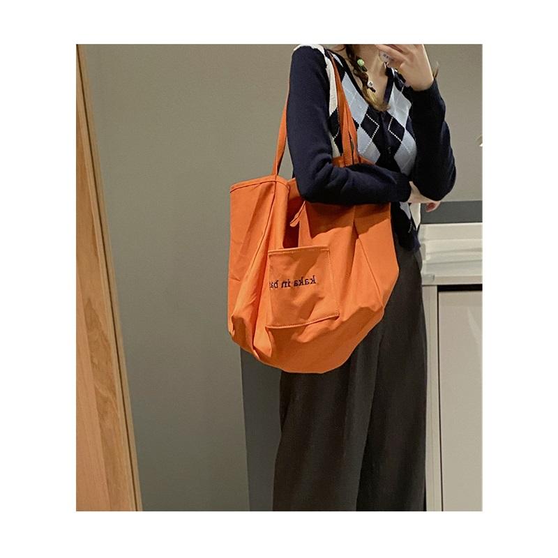 Casual Canvas Bag Female Summer Tide Fashion Tote Bag All-match Ins Large-capacity Bag Shopping Bag Bag