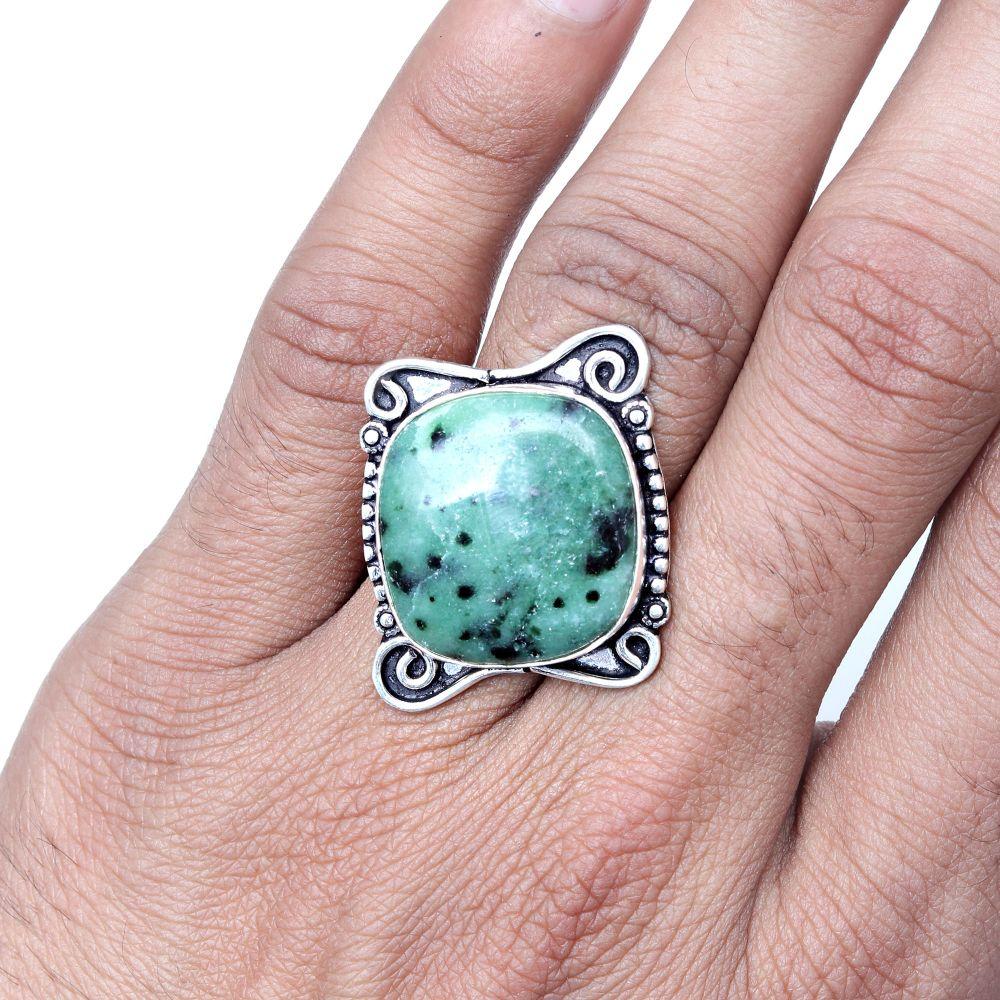 Ruby Zoisite Gemstone Handmade Silver Jewelry  "8"