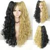 Parrucca Cosplay sintetica lunga colorata riccia per ragazze Lolita Cosplay con doppia coda di cavallo e 1 cuffia per parrucca