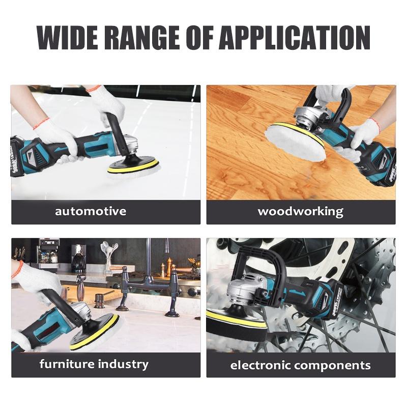 1600W 388VF 6 Gänge Neue Bürstenlose Elektrische Poliermaschine Kabelloser Autopolierer Wiederaufladbares Schleifwerkzeug