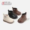 2025 Autumn/Winter Korean Style Fashionable Non-Slip Leather Baby Boots for Boys and Girls