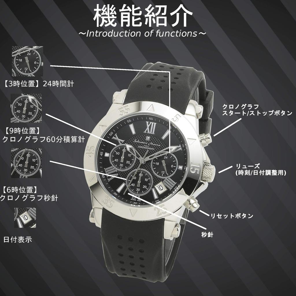 Salvatore Marra Chronograph Business Analog Quartz Limited Edition Men's Watch, Black, (SSBK)