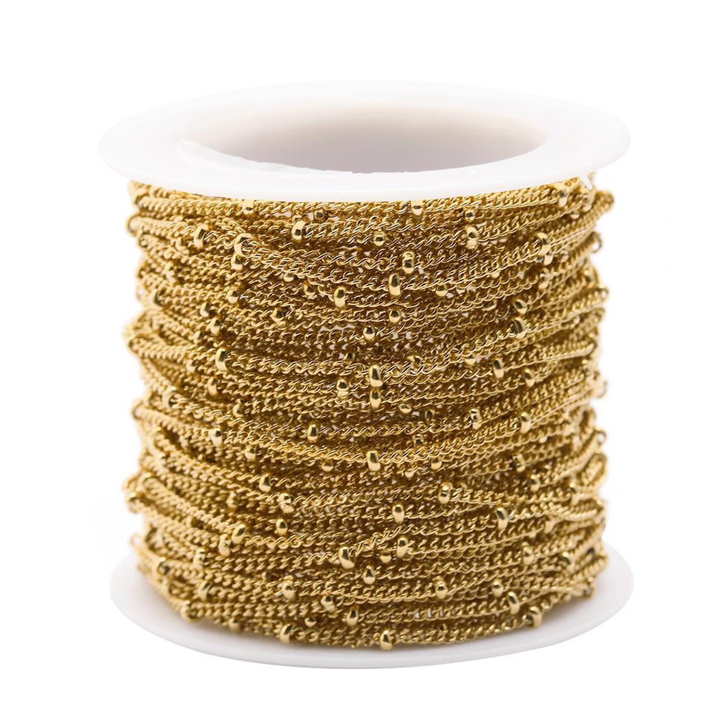 10 Yards/Rolle 2/3mm Edelstahlketten Perlenkette Kette Großhandelsketten Für Schmuckherstellung DIY Halskette Armband Zubehör