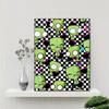 Spooky Cute Zombie Checkerboard 5D Diy Diamond Paintings Mosaic Wall Round Diamond Art Painting Kits Embroidery Crystal Accessories Frameless