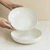 Prato Fundo de Cerâmica de Cor Sólida Simples Prato de Sopa Doméstico Prato Redondo Grande Louça de Alta Qualidade Prato de Restaurante