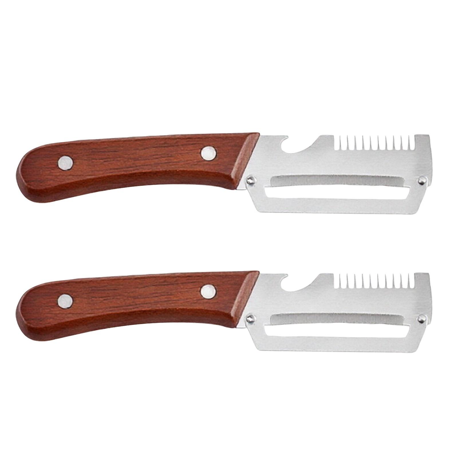 

2 Pack Stainless Steel Multipurpose Peeler with Thickened Wooden Handle for Kitchen Use Durable and Easy to Clean Peeling Tool One Size
