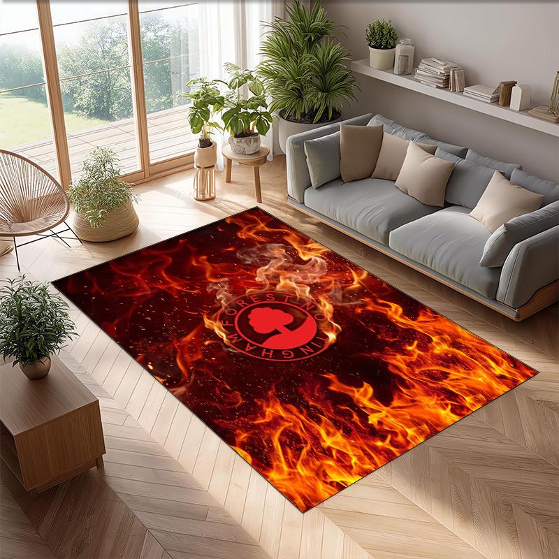 Tappeto in Velluto di Cristallo con Stampa Calcio Nottingham Forest, Comodo Assorbente d'Acqua Antiscivolo Tappeto per Pavimenti Interni