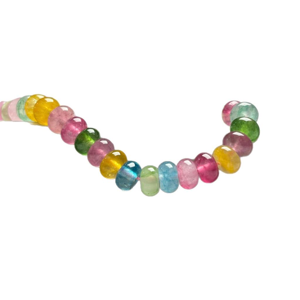 Colorful Tourmaline Chalcedony Spacer Abacus Beads for Handmade DIY Bracelets and Necklaces