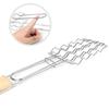 Collapsible Handle Hot Dog Grilling Clip Stainless Steel Barbecue Rack BBQ Grill Basket  Shrimp