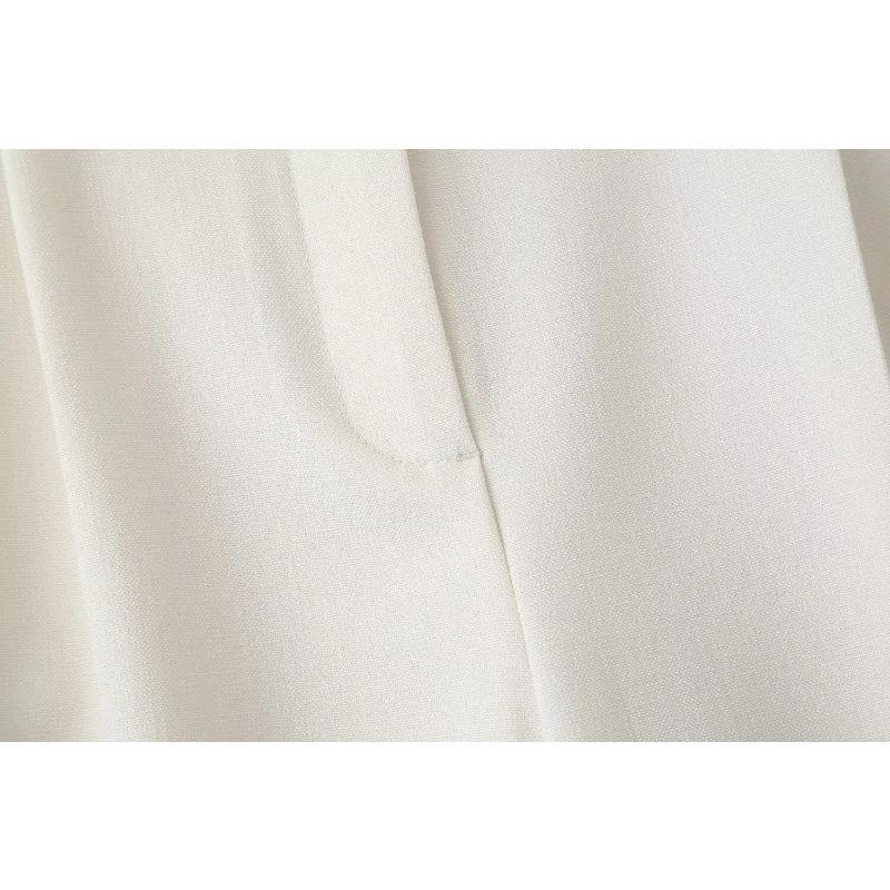 Sommerhosen-Set für Damen, Revers, ärmellos, kurze Weste, Top, schick, elegant, formeller Stil, Damen, weite Beine, lange Hose