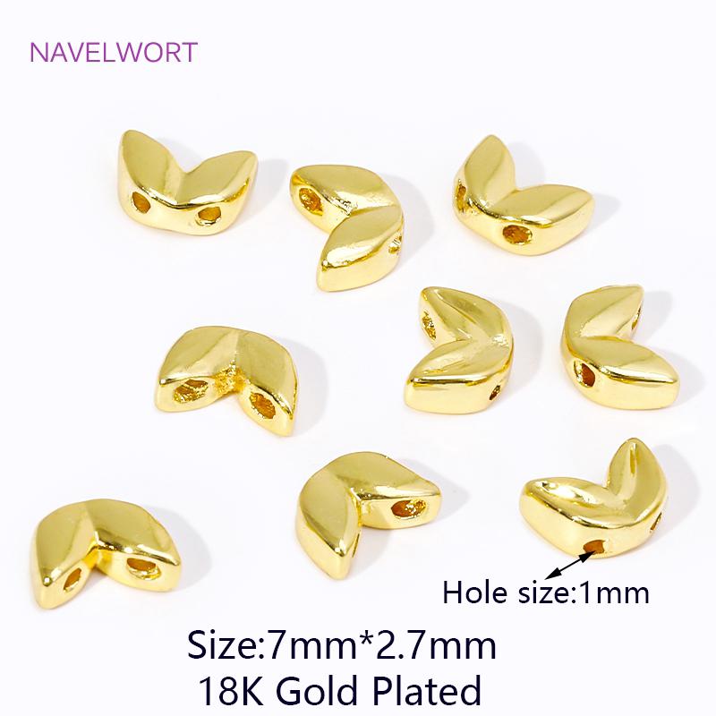 

18K Gold Plated Malt-Shaped Double Hole Spacer Beads For Bracelet Making,Beads Separators,DIY Jewellery Making Accessories 10 pieces