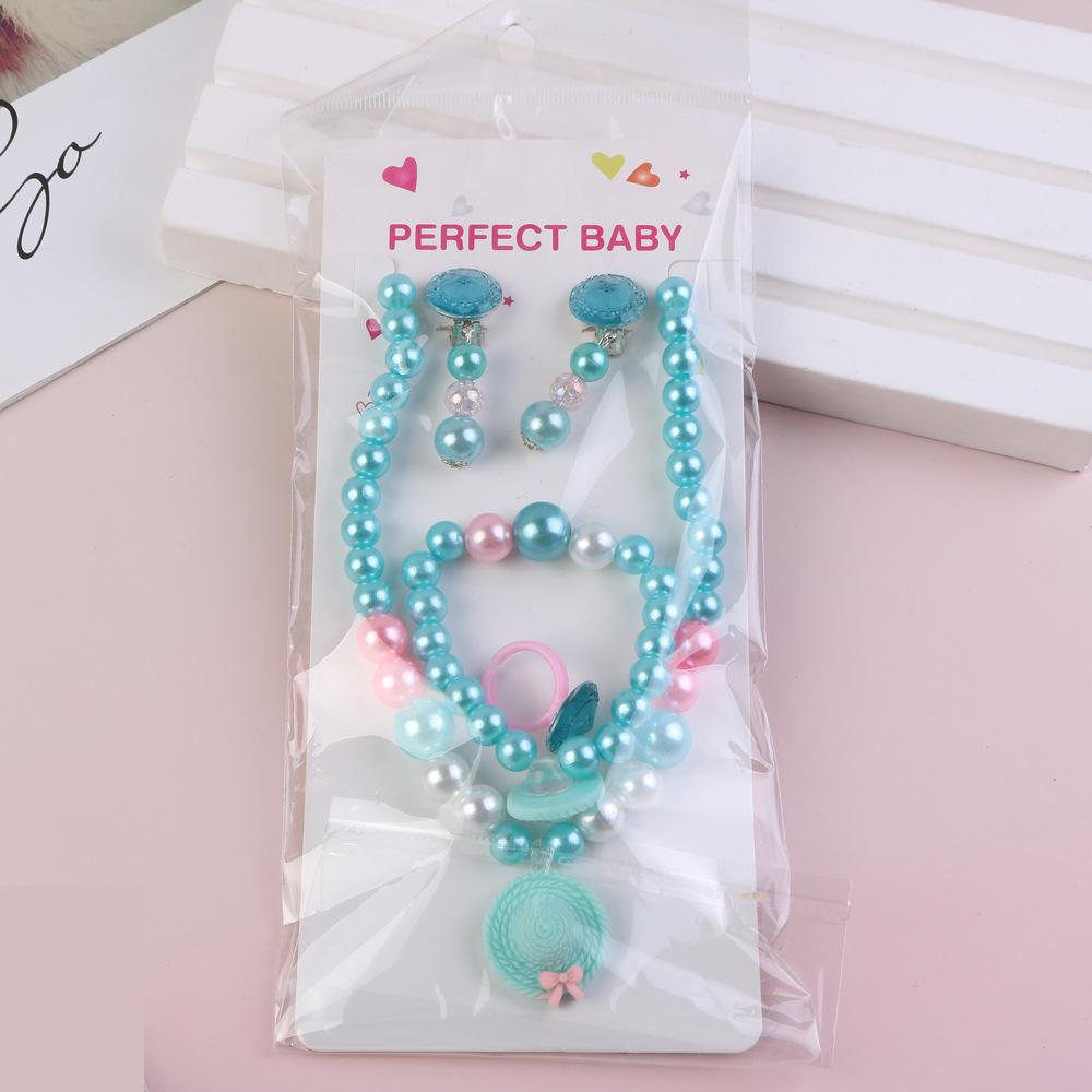 5 Pcs Children's Necklace Bracelet Set Necklace Girl Baby Accessories Children's Necklace Children's Accessories