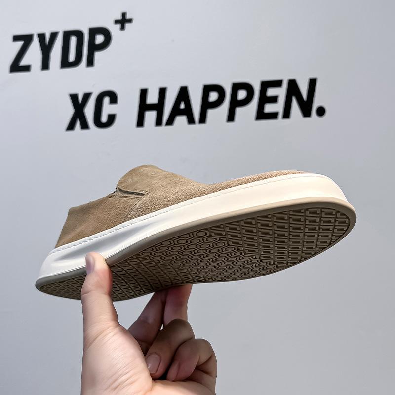 2025 Summer Autumn New Designer Shoes for Men Solid Color Cow Suede Fashion Casual Board Shoes Male Big Size Platform Shoes Man