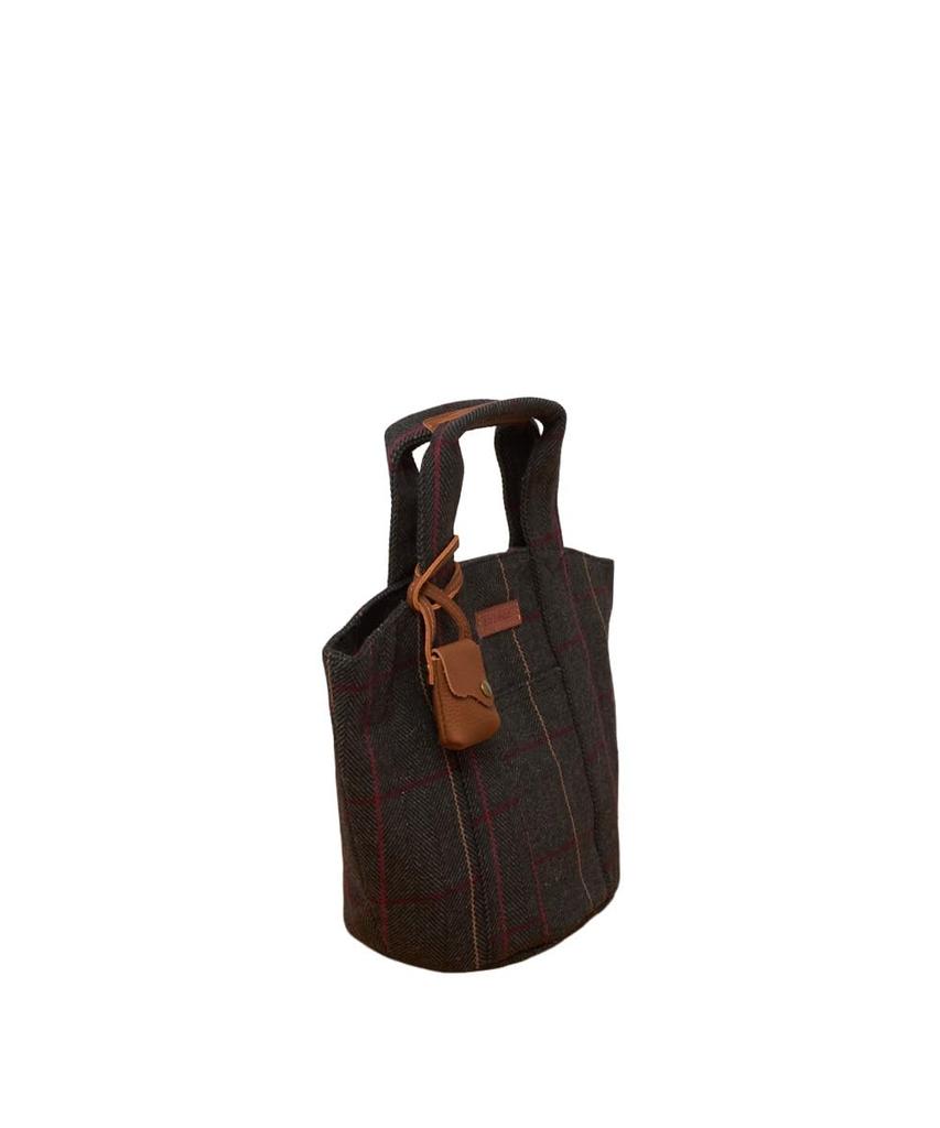 Toleur Tola Wool Check Tote Bag, Dark Gray, Women's, Natural Color, 13007-DGY
