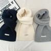 Autumn and Winter Solid Color Coarse Needle Knitted Scarf, Thickened Soft Waxy Warm Wool Scarf Women's Simple Long Scarf