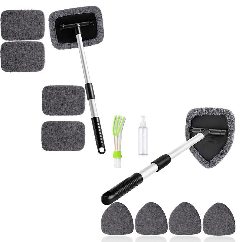 Telescopic Microfiber Car Window Cleaning & Defogging Brush Set