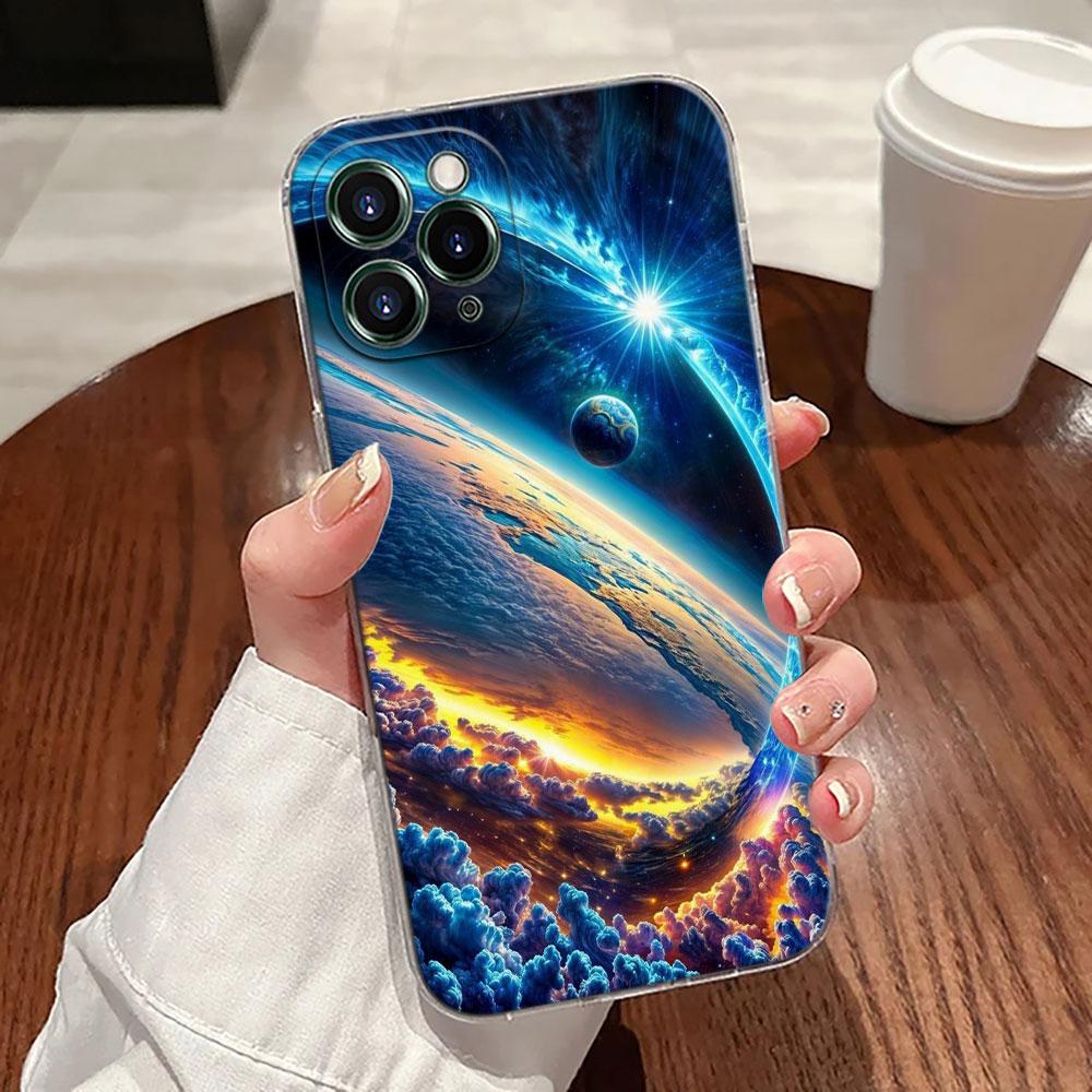 Sky Space planet Moon Stars Universe Case For Apple iPhone 17 16 15 14 13 12 11 Pro Max 16 Plus 16E 17Air Case 17Pro Phone Cover