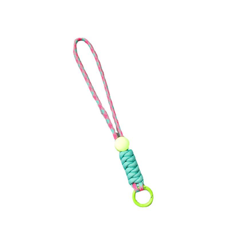 Colorblock Knotted Phone Lanyard: Creative Short Woven, Detachable, Anti-Lost Keychain Strap for Phone Cases