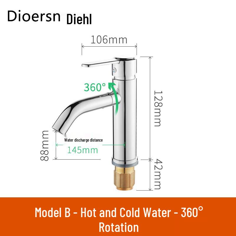 Stainless Steel Rotatable Basin Faucet