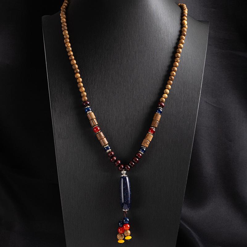 Tibetan Ethnic Sweater Chain Zen Bodhi Necklace: Unisex Retro Scenic Accessory