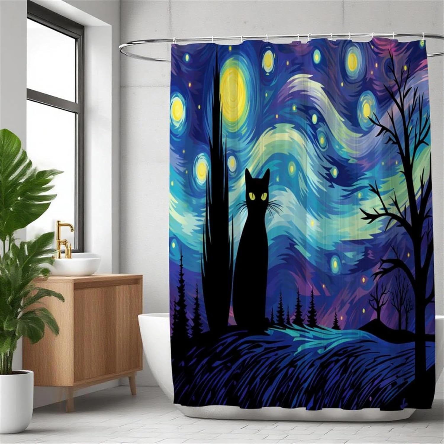 

Funny Dogs Playing Poker Shower Curtain,Vintage Dog Art Waterproof Polyester Fabric Bath Curtain,Humorous Bathroom Decor for 90x180CM