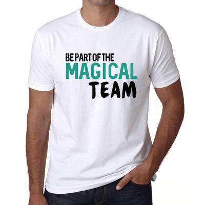Herren Vintage T-Shirt Grafik-T-Shirt Be Part of The Magical Team White
