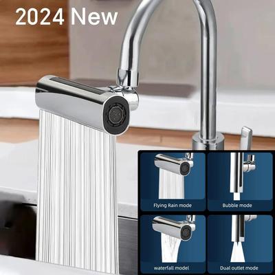4-in-1-Wasserfall-Küchenarmaturen, 360° drehbar, Waschbecken-Wasserhähne, Multifunktions-Schwenkhahn-Verlängerung, Küche, Badezimmer-Zubehör