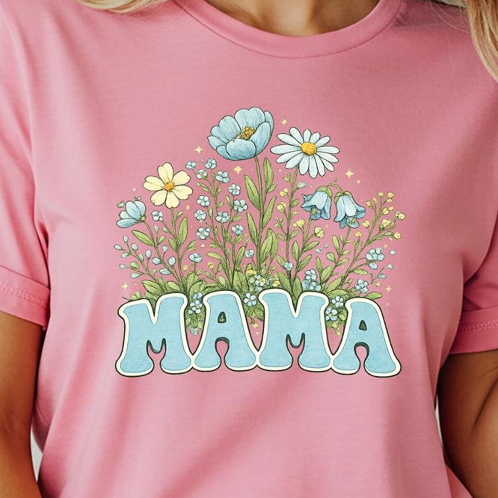Mama Shirt, Wildflowers Mama Shirt, Comfort Colors Shirt, Retro Mom TShirt, Mother s Day Gift, Flower Shirts for Women, Floral New Mom Gift 2XL