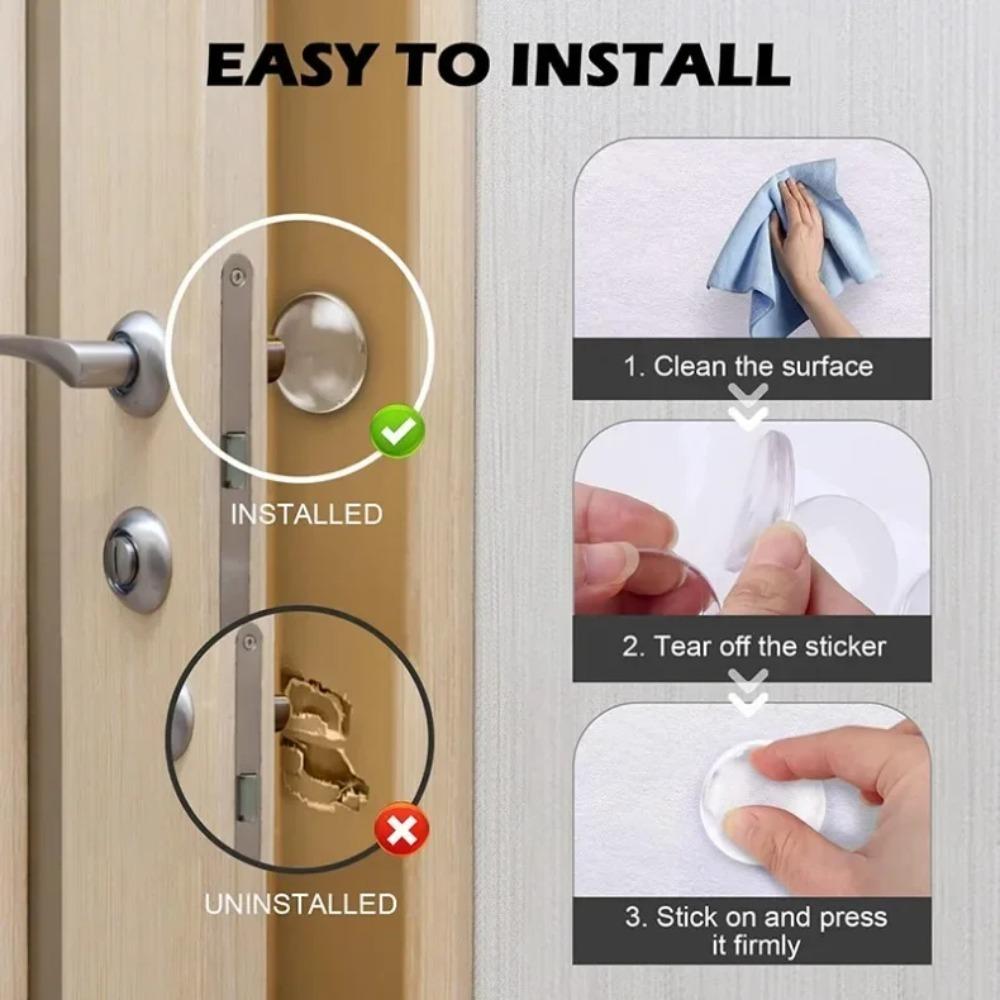 Round Transparent Soft Silicone Non-slip Door Stopper Muffler Wall Protector Self-adhesive Door Handles Bumper Protective Plug