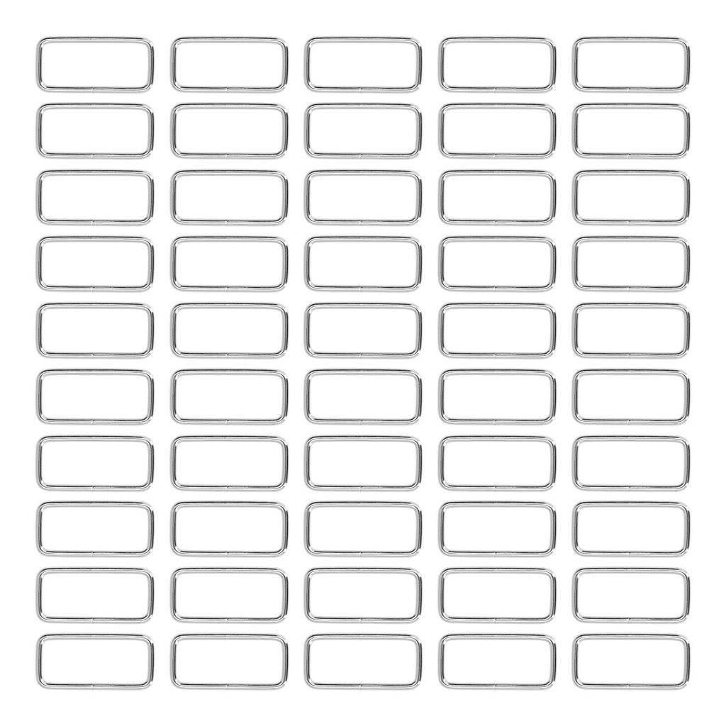 50pcs Metal Rings Durable Iron Rectangle Buckle Rings for DIY Belt Handbag Buckle Hardware Clothes Decoration