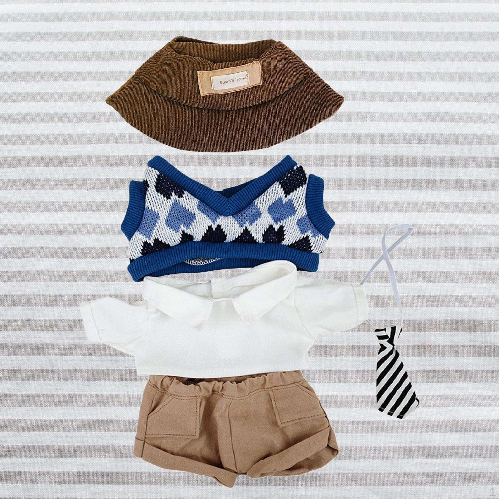 

Plush Doll Clothes Educational Dress up Costumes Outifits for 14.57inch 5Pcs with hat 5Pcs with hat