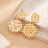 Ingemark Boucles d'oreilles pendantes Tournesol Dorées Tendance Élégantes pour Femmes Charme Vintage Bijoux Accessoires Fiançailles Fête de Mariage