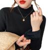 Women's Fleece-Lined Half-High Collar Base Layer Sweater - Winter Knitwear