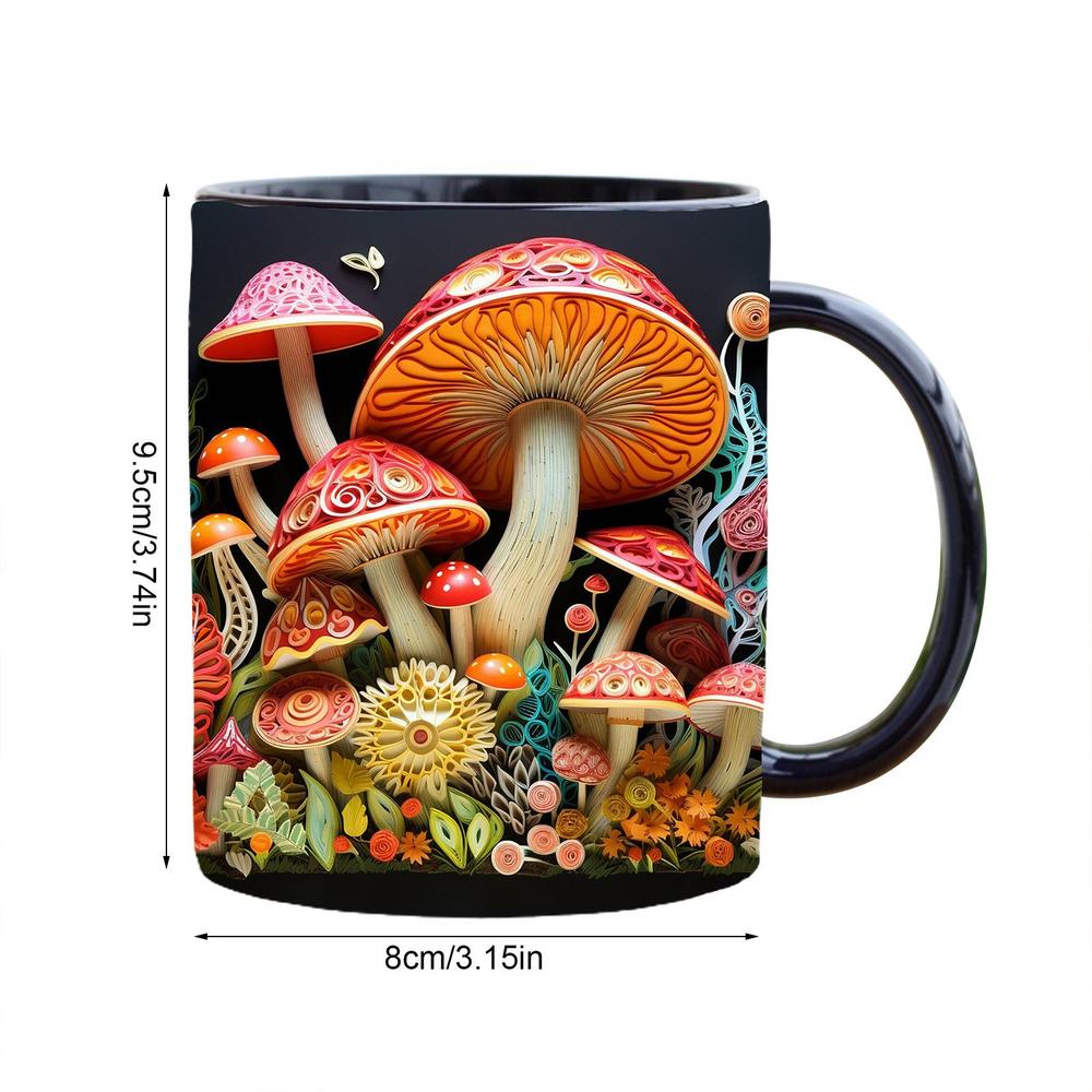 Creative Mushroom Ceramic Coffee Cup Multipurpose Cartoon Cute Mushroom Mug Breakfast Milk Cup Birthday Gift Decoration Mug Home