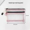 Double-Layer Card Holder & Document Storage Bag: Portable License Pouch with Zipper and Mesh for Passport & Household Registration Book