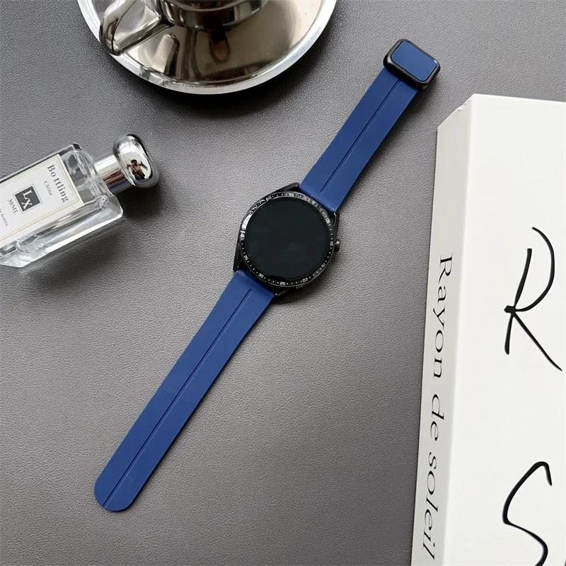 20/22mm Magnetic clasp Silicone Strap For Samsung Galaxy Watch 4 5 6 pro 40mm 44mm 45mm 42/46mm bracelet for Huawei GT3 pro band