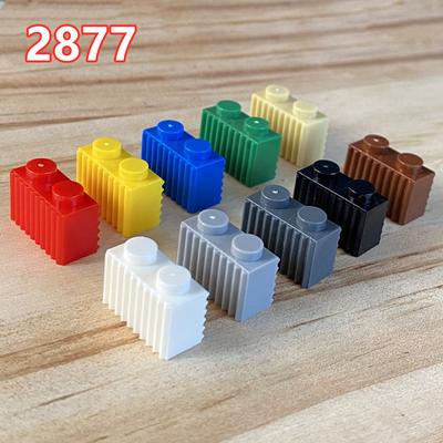 Compatible Building Block 2877 Building Block 1X2 Slotted Brick Toy Accessories Parts Assembly And Assembly Striped Wall Tiles Spare Parts