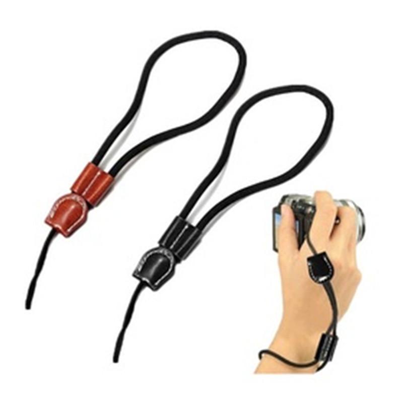 2pcs Black/Brown Camera Wrist Strap Leather Wristband Protection Rope For Canon/Nikon/Sony/Olympus Camera and Micro-single