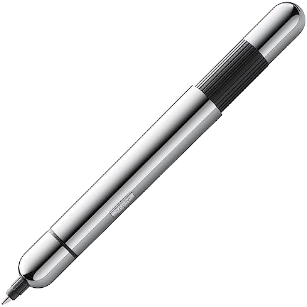 LAMY Pico Chrome Chrome Ballpoint Pen - Innovative Pocket Ballpoint Pen - One-Click to Full Size ...
