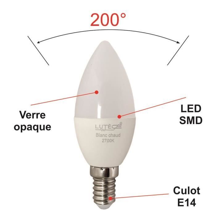 Ampoule LED E14 - Noname - 6W - 470Lm - 2700K - Garantie 5 Ans