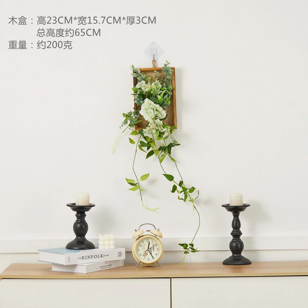 Retro Wall Decoration Pendant Wall Mounted Wooden Flower Box Simulated Flower Pendant Wall Accents Decoration Crafts