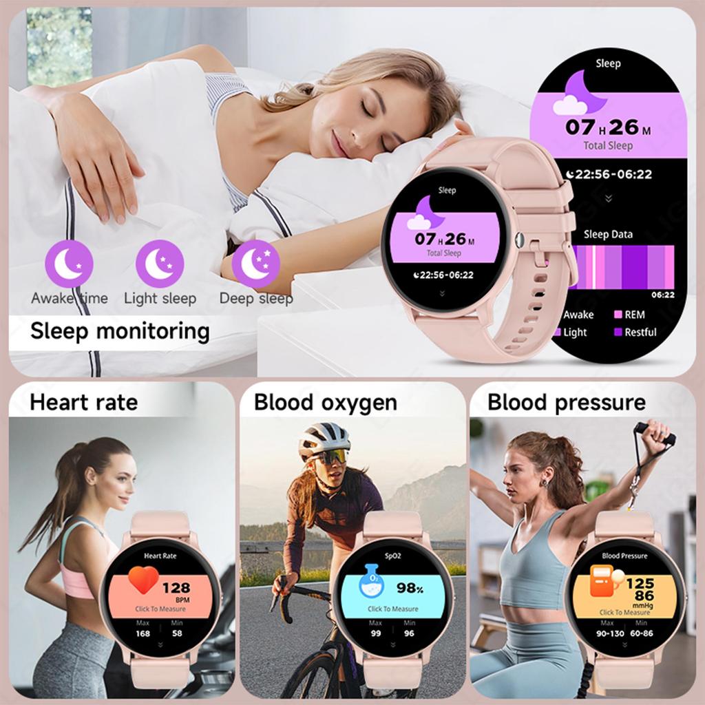 LIGE Smart Watch Bluetooth Call Voice Assistant Waterproof Smart Watch Outdoor Exercise Fitness Bracelet Suitable For Android IOS